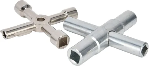 Miniatura 4 de Health Gear - Llave de 4 vías, 2 llaves de agua de 4 vías, llave multifuncional portátil, herramienta de llave para grifos de válvulas, radiadores