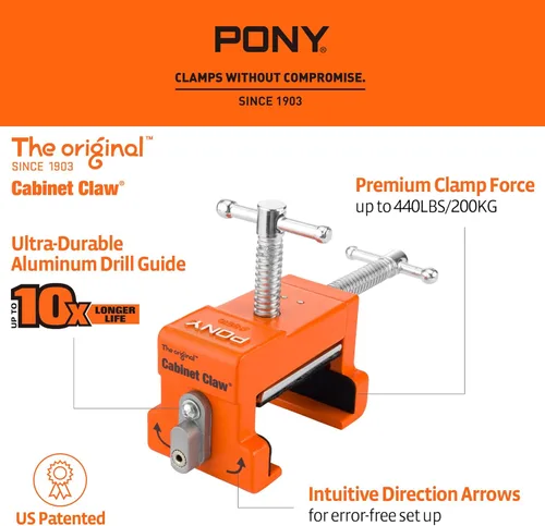 Miniatura 2 de PONY Paquete de 2 abrazaderas para gabinete, 8510 Cabinet Claw, abrazaderas de marco frontal para instalar gabinetes, límite de carga 440 libras