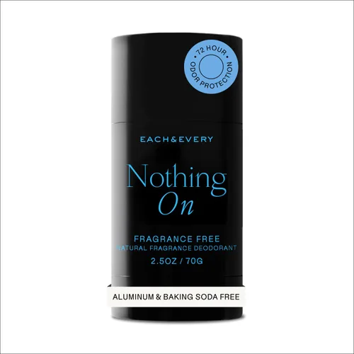 Each & Every - Desodorante natural de 2.5 onzas para hombres y mujeres, no tóxico, sin aluminio, sin bicarbonato, sin parabenos, vegano, sin