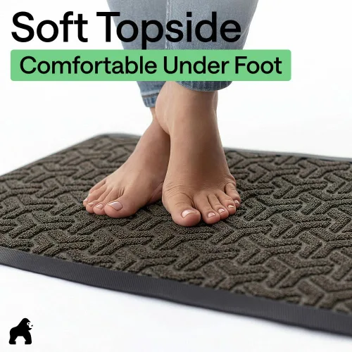 Miniatura 9 de Gorilla Grip WeatherMax - Tapete para todas las estaciones 100% impermeable, 47x35 pulgadas, goma natural duradera, resistente a manchas y Pizarra