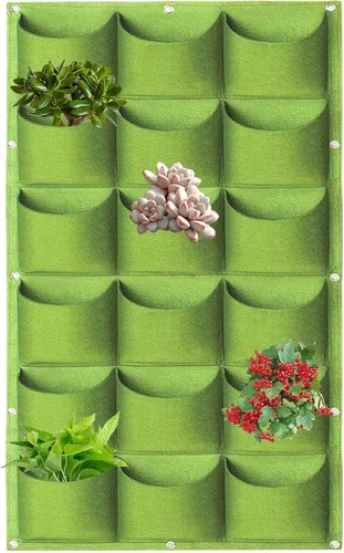 Miniatura 15 de Bolsas de cultivo colgantes para plantar, 9 bolsillos para colgar en la pared, bolsa de cultivo vertical para jardín interior y exterior, contenedor