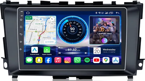 Radio de coche para Nissan Altima 2013-2018: 9" IPS HD pantalla táctil estéreo con CarPlay inalámbrico y Android Auto navegación GPS 5G WiFi