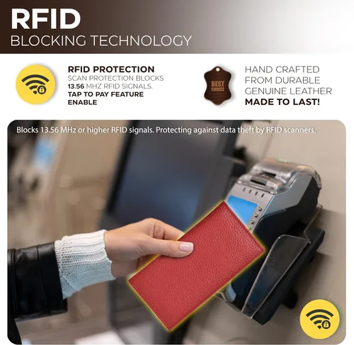 Miniatura 2 de ESTALON Funda para libro de cheques para hombres y mujeres, funda de cuero estándar para chequera