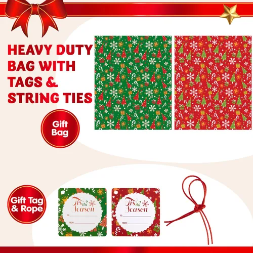 Miniatura 2 de JOYIN 2 piezas de bolsas de regalo para bicicleta de Navidad jumbo de plástico, bolsa de regalo de 72”x60” con etiquetas de regalo para regalos
