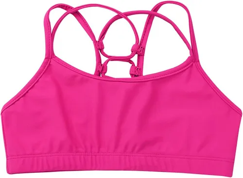 Miniatura 3 de RUNQHUI Brasier deportivo de entrenamiento sólido para niñas, sin mangas, elástico, para ballet, baile, entrenamiento, gimnasia, ropa deportiva