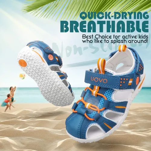 Miniatura 5 de UOVO Sandalias para niños, sandalias de senderismo atléticas con punta cerrada, sandalias de verano para niños, secado rápido, antideslizantes
