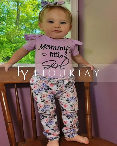 Miniatura 5 de fioukiay Conjunto de ropa de verano para bebés y niñas recién nacidas prematuros, mameluco, pantalones, diadema, conjunto de ropa para el verano