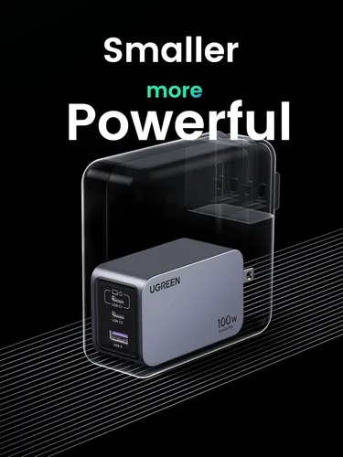 Miniatura 9 de UGREEN Nexode Pro 100W GaN Cargador de pared USB C, Cargador PPS compacto de 3 puertos y rápido para MacBook Pro/Air, Pixelbook, iPad, serie iPhone