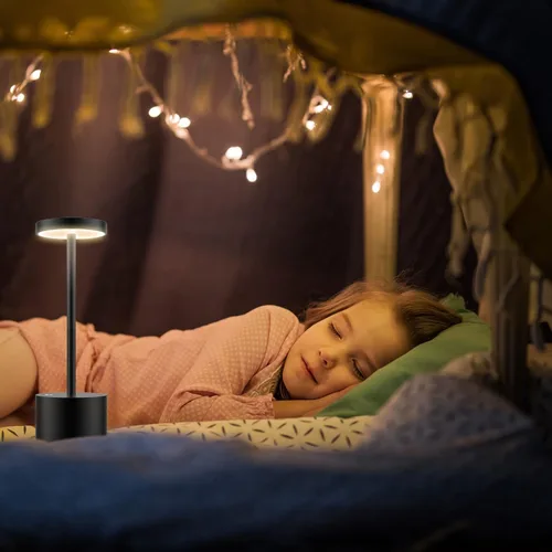 Miniatura 6 de TBBGA Lámpara de mesa LED inalámbrica, lámpara recargable con atenuación continua de 3 colores, lámpara de batería, luz nocturna portátil de metal