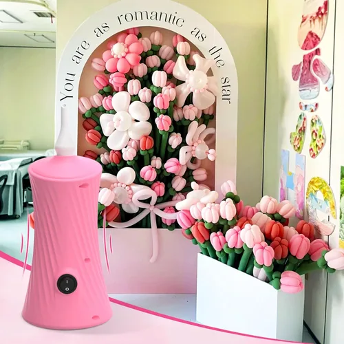 Miniatura 5 de AXHJ Balloon Pump Electric Air Pumps for Long Balloons, Electric Air Balloon Pump, Balloon Inflator for Foil Twisty Animal Balloons in Birthday Rosa