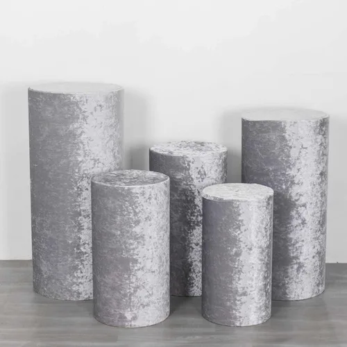 Miniatura 36 de Efavormart - Juego de 5 fundas de soporte para caja de exhibición cilíndrica de elastano, color negro, fundas elásticas para pilar de pedestal, 160