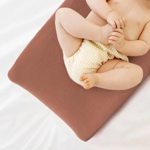 Miniatura 7 de Konssy Funda para cambiador de muselina para bebés, niñas y niños, 100% algodón, ajustada, para pañales, sábanas suaves y transpirables, paquete
