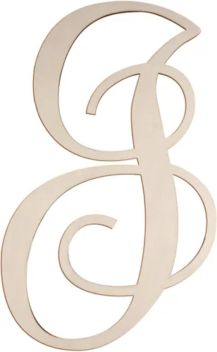 Miniatura 31 de Letras de madera cursivas para decoración de pared, letras grandes de madera de 14 pulgadas, monograma sin terminar, letras de madera, manualidades
