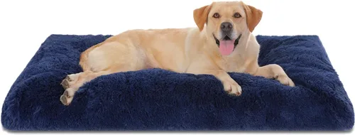 Miniatura 40 de Bedfolks Cama Impermeable para Jaula de Perro, Cama de Felpa para Perros con Funda Lavable Extraíble, Almohadón de Jaula de Perro de Piel Sintética