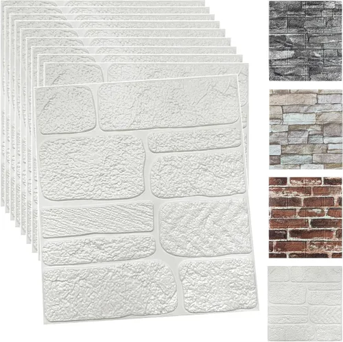 Miniatura 8 de 20PCS Paneles de Pared 3D de Espuma para Despegar y Pegar, Papel Tapiz de Ladrillo 3D para Despegar y Pegar, Panel de Pared de Piedra Falsa
