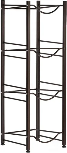 Miniatura 4 de HAITRAL Soporte para jarra de agua, 4 niveles, resistente para botellas de agua, color negro y marrón