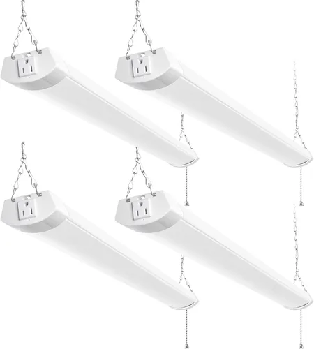 Miniatura 9 de hykolity Juego de 4 lámparas LED para tienda enchufables, 120 W, 13000 lm (equivalente a 400 W), 5000 K, 4 pies, lámparas LED negras para garajes