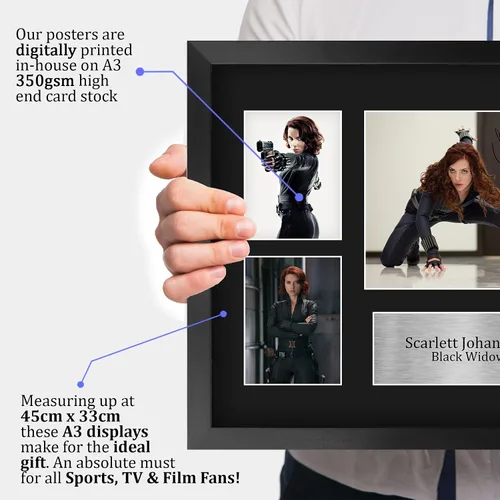 Miniatura 3 de HWC Trading Scarlett Johansson Black Widow Avengers - 16 x 12 pulgadas (A3) Impreso de regalos firmados con autógrafo para fanáticos de recuerdos