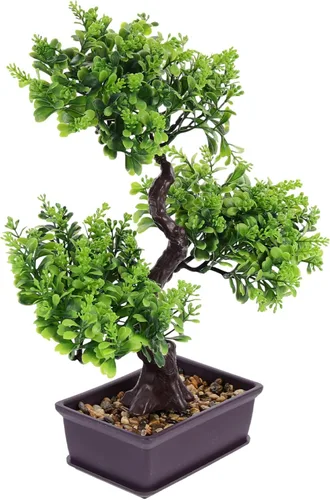Miniatura 11 de Cabilock Árbol de bonsái artificial, decoración de bonsái artificial, modelo de planta verde artificial, planta en maceta para el hogar, mesa, Rosa