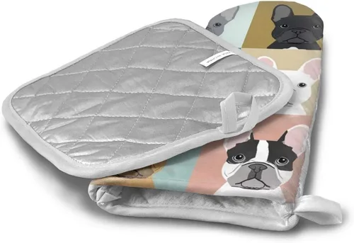 Miniatura 3 de Guantes de horno de perro French Bulldogs - Soportes para ollas - Decoración para la cocina - Juego de guantes de horno de agarradera (2 piezas)