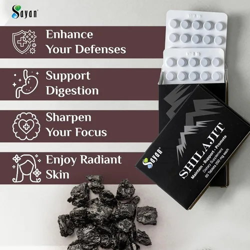 Miniatura 2 de Sayan Tabletas de Shilajit 100% puras, suplemento de alta potencia, más eficaz que la resina y las cápsulas, más de 85 minerales traza procedentes