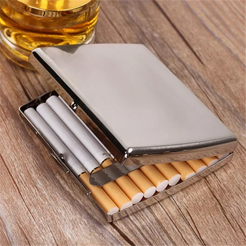 Miniatura 6 de Estuche para cigarrillos de metal tamaño King de 85mm, capacidad para 20, resistente, a prueba de humedad, cierre seguro - Diseño compacto portátil