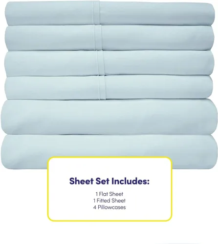 Miniatura 4 de Sábanas de cama tamaño California King – 6 piezas 1500 Supreme Collection Juego de sábanas de microfibra cepillada fina con bolsillos profundos Aqua