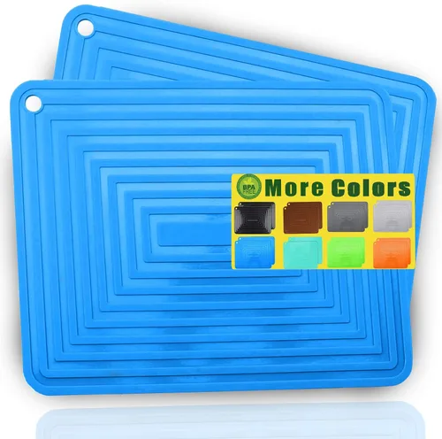 Miniatura 10 de LogHog Large Silicone Trivet Mats for Hot Dishes/Pans, Heat Resistant Pot Holder, 9"x12" Non Slip Flexible Durable Pot Coaster Kitchen Table Mats