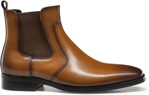 Miniatura 3 de Botas de vestir para hombre, botas Chelsea de cuero para hombre