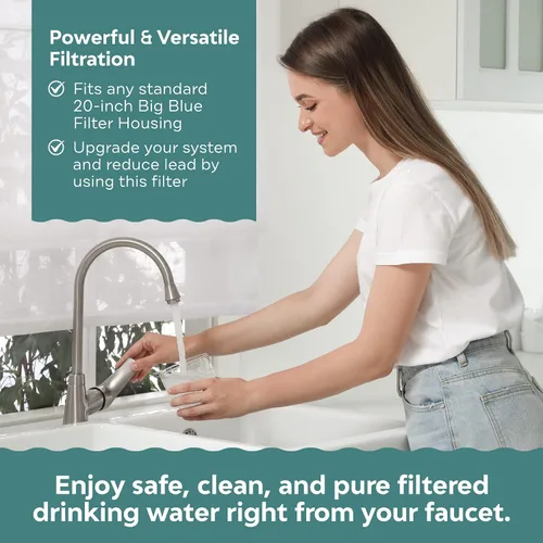 Miniatura 2 de Applied Membranes Inc. Reemplazo de cartucho de filtro de agua de 3 etapas para toda la casa, incluye cartuchos de filtro de sedimentos, carbono