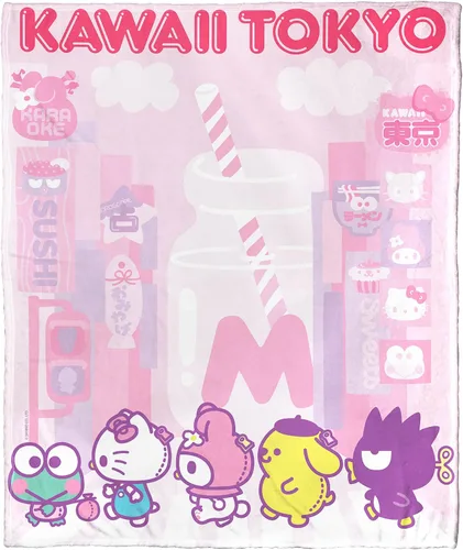 Miniatura 7 de Northwest Hello Kitty - Manta de seda táctil, 50 x 60 pulgadas, amigos de la playa