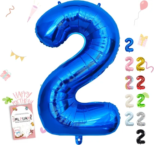 Miniatura 118 de Globos grandes de 40 pulgadas de números del 0 al 9, globos numéricos para decoración de fiesta de cumpleaños, globos de helio de aluminio