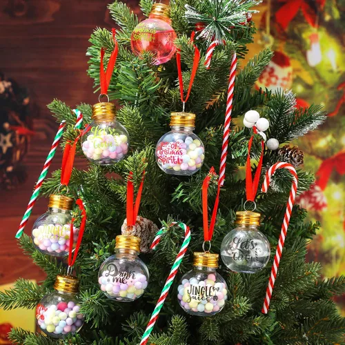 Miniatura 2 de Dingion 12 piezas de adornos de bola de alcohol de Navidad, adornos de árbol de Navidad, bolas de bebida de Navidad, bolas de bebida festivas