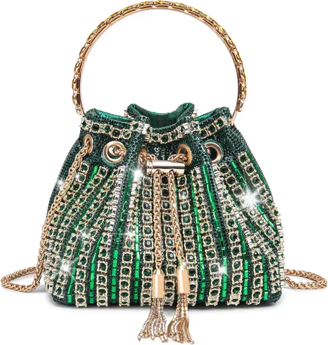 Miniatura 16 de Bolso de noche con diamantes brillantes para mujer, bolso de mano con diamantes de imitación para fiesta, baile de graduación, cóctel