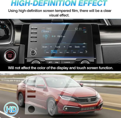 Miniatura 3 de Autorder Protector de pantalla para Honda Civic LX EX Touring Si EX-L 2019-2021 2019-2021 con 4 botones, vidrio templado, pantalla táctil