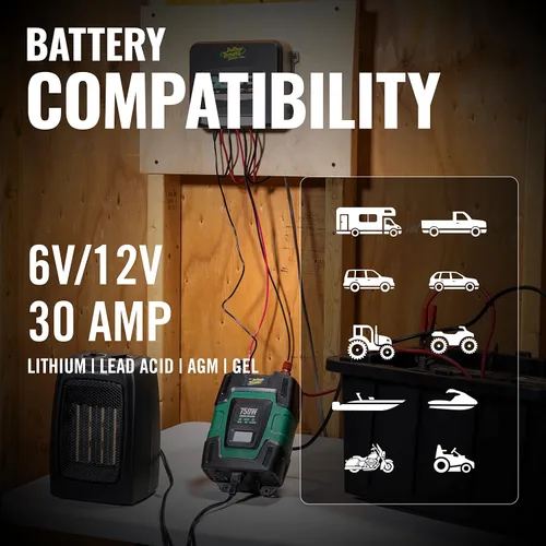 Miniatura 5 de Battery Tender Controlador de carga solar MPPT de 30 amperios con pantalla LCD para uso con baterías de plomo ácido de 12 voltios/24 voltios, AGM