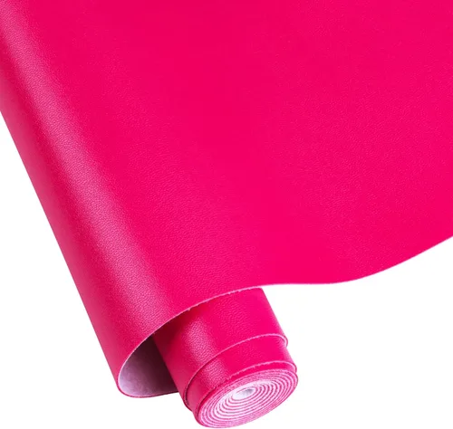 Hojas de cuero sintético para manualidades, un rollo de superficie lisa, hojas de tela de cuero de 12 x 53 pulgadas (11.8 in x 53.1 in) pulgadas