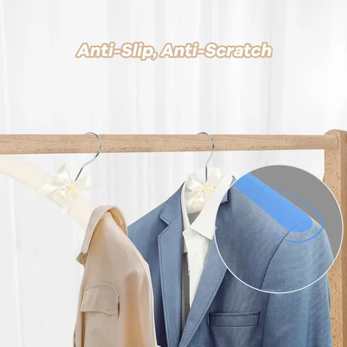 Miniatura 2 de Perchas acolchadas para ropa, perchas de tela de alta calidad para abrigos, suéteres, vestidos de boda, novia, armario, colgador de ropa resistente