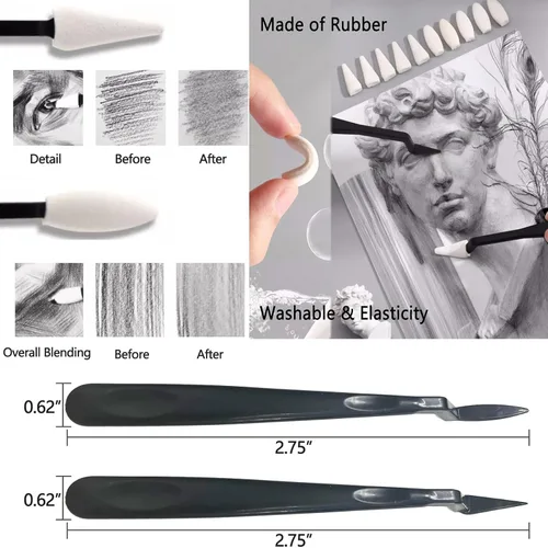 Miniatura 6 de Kit de 100 suministros de arte para dibujo, juego de suministros de dibujo profesional con cuaderno de bocetos de 3 colores, libro para colorear
