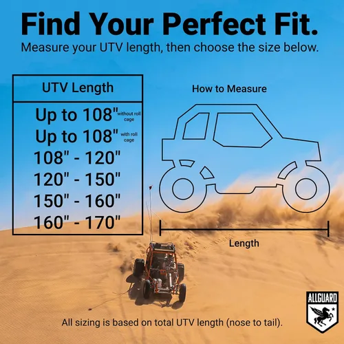 Miniatura 4 de AllGuard - Funda resistente a la intemperie Max UTV, poliéster de grado marino 600D resistente, protege de la lluvia, la nieve, el sol, los rayos UV