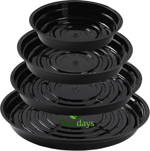 Miniatura 5 de TRUEDAYS 10 Inch 5 Pack Black Plant Saucers Flower Pot Tray Excellent for Indoor & Outdoor Plants