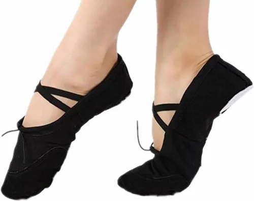 Miniatura 5 de Zapatos de ballet para niñas, zapatillas de ballet para prácticas, zapatos de baile de lona con suela dividida, zapatos de ballet para mujeres