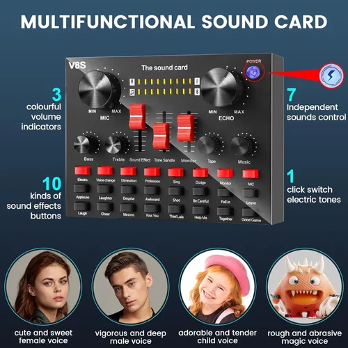 Miniatura 3 de Paquete de equipo de podcast, kit de estudio BM-800 con convertidor de voz para jugadores, y mezclador DJ todo en uno perfecto para vlog de laptop