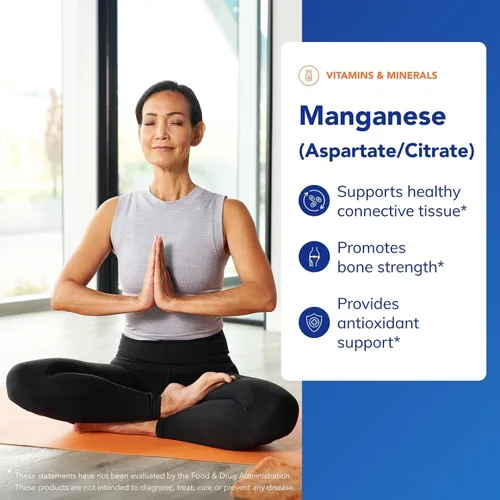 Miniatura 3 de Pure Encapsulations Manganeso (aspartato/citrato) Suplemento mineral traza hipoalergénico para tejido conectivo y huesos 60 cápsulas