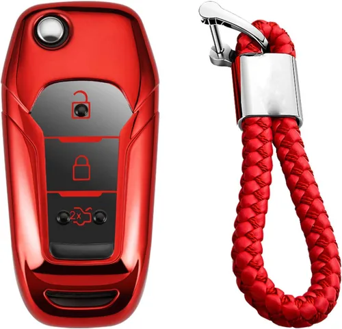 Miniatura 12 de Funda de llave de mando de coche de silicona suave con textura de fibra de carbono para Ford EcoSport Escort Explorer F-150 F-250 F-350 F-450 F-550