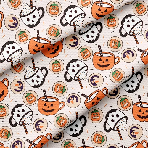 Miniatura 23 de The Yard - Tela texturizada con diseño de bala de calabaza de otoño para Halloween, Liverpool, elástica floral, 1 yarda, tela de punto grueso