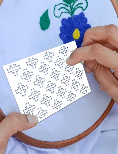 Miniatura 4 de Gezan 20 piezas de plantillas Sashiko 8.3 x 5.9 pulgadas plantilla de plástico Sashiko patrón geométrico estabilizadores de bordado de línea