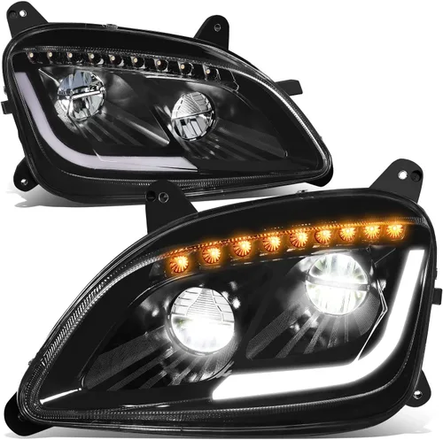 Miniatura 16 de DNA MOTORING HL-HAY-013-BK - Par de anillos de halo LED duales, señales de giro secuenciales, faros delanteros para proyector de haz alto/bajo, Negro