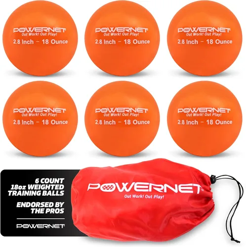 Miniatura 7 de PowerNet Pelotas de béisbol con peso para entrenamiento de bateo, equipo de entrenamiento de béisbol para lanzar y batear, desarrollar músculo