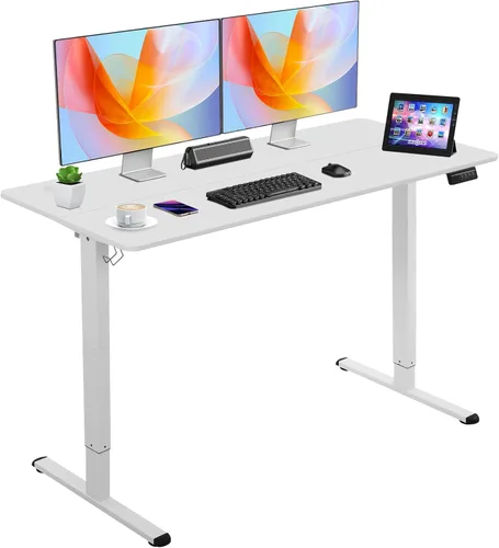 Miniatura 12 de BLKMTY Escritorio eléctrico de pie de 24 x 47 pulgadas, altura ajustable, escritorio para computadora para oficina en casa, soporte ergonómico